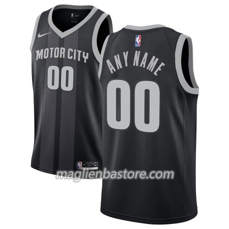 Maglia NBA Detroit Pistons Personalizzate 2018-19 Nike City Edition Nero Blu Swingman - Uomo